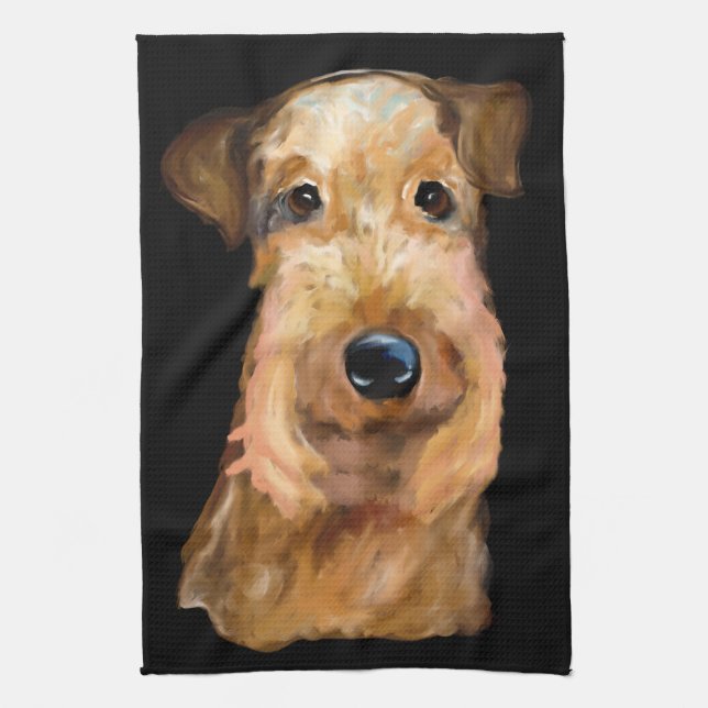 AIREDALE TERRIER GESCHIRRTUCH (Vertikal)