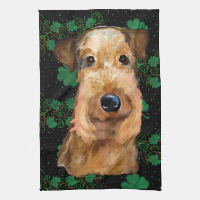 AIREDALE TERRIER GESCHIRRTUCH (Vertikal)