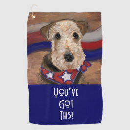 AIREDALE TERRIER GOLFHANDTUCH