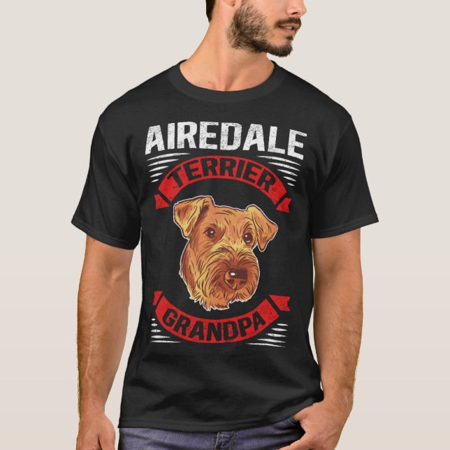 Airedale Terrier Grandpa Dog Owner Airedale Terrie T-Shirt (Vorderseite)