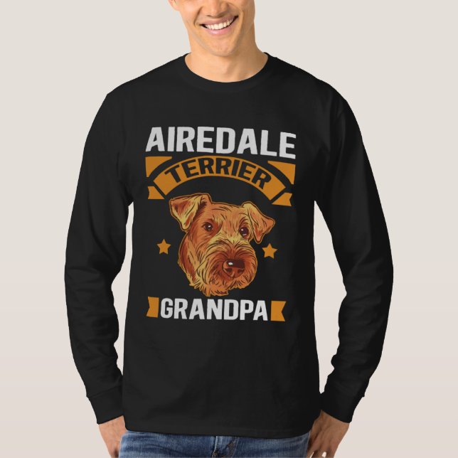 Airedale Terrier Grandpa Dog Owner Airedale Terrie T-Shirt (Vorderseite)