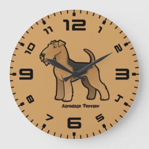 airedale terrier große wanduhr