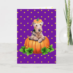 Airedale Terrier Halloween Dale-O-Lantern Karte
