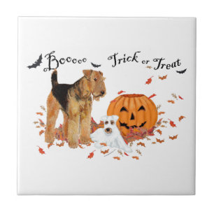 Airedale Terrier Halloween Fliese