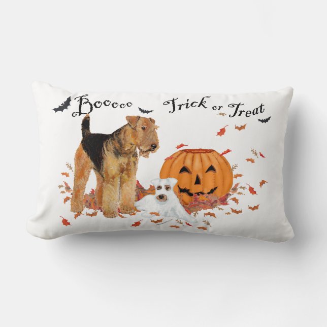 Airedale Terrier Halloween Lendenkissen (Vorderseite)