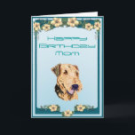 Airedale Terrier Happy Birthday Card Karte<br><div class="desc">Doggie related gift accessories using unique original paintings, drawings to add to original graphic designs from the pallet and studio of Oregon Artist, Barbara Anne Applegate used to create these Products. IF YOU WANT TO CUSTOMIZE & CHANGE DESIGN * MOVE IMAGE FROM FRONT TO BACK * CHANGE TYPE OR COLOR...</div>