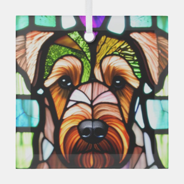 Airedale Terrier "Hartglas" Ornament Aus Glas (Vorderseite)