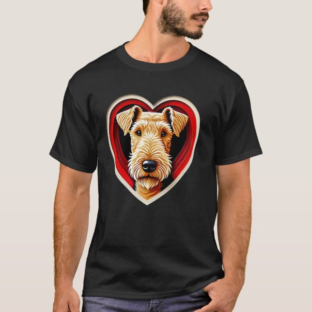 Airedale Terrier Heart Niedlich Puppy Dog Lover T-Shirt (Vorderseite)