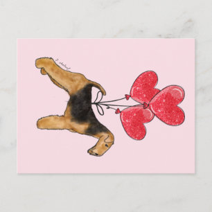 Airedale Terrier Hearts Postkarte