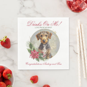 Airedale Terrier Hochzeitsservietten mit Hundebild Serviette