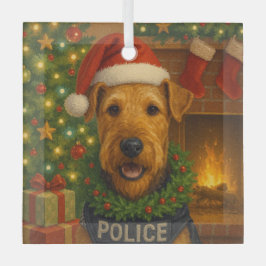 Airedale Terrier Holiday Ornament Aus Glas