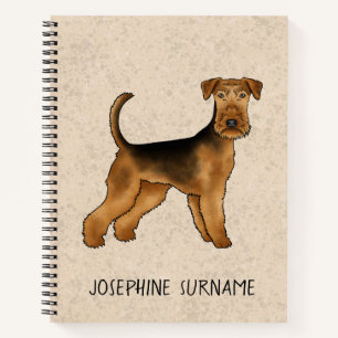 Airedale Terrier Hund Bingley Terrier Benutzerdefi Notizbuch