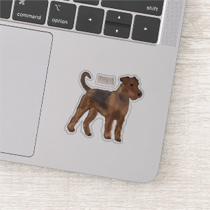 Airedale Terrier Hund Cartoon Illustration Aufkleber
