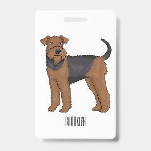 Airedale Terrier Hund Cartoon Illustration Ausweis