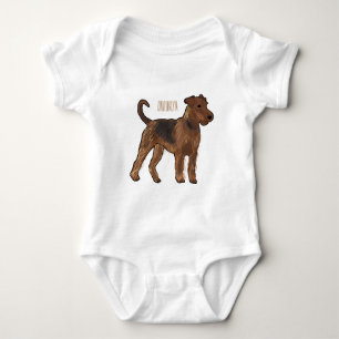 Airedale Terrier Hund Cartoon Illustration Baby Strampler