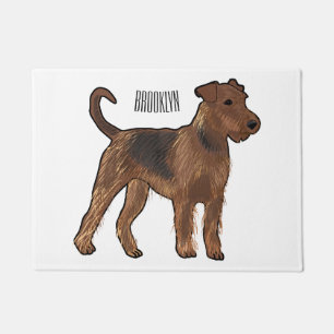 Airedale Terrier Hund Cartoon Illustration Fußmatte
