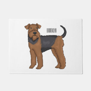 Airedale Terrier Hund Cartoon Illustration Fußmatte