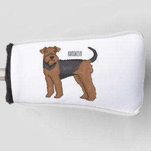 Airedale Terrier Hund Cartoon Illustration Golf Headcover