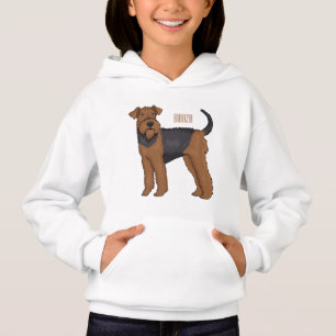 Airedale Terrier Hund Cartoon Illustration Hoodie