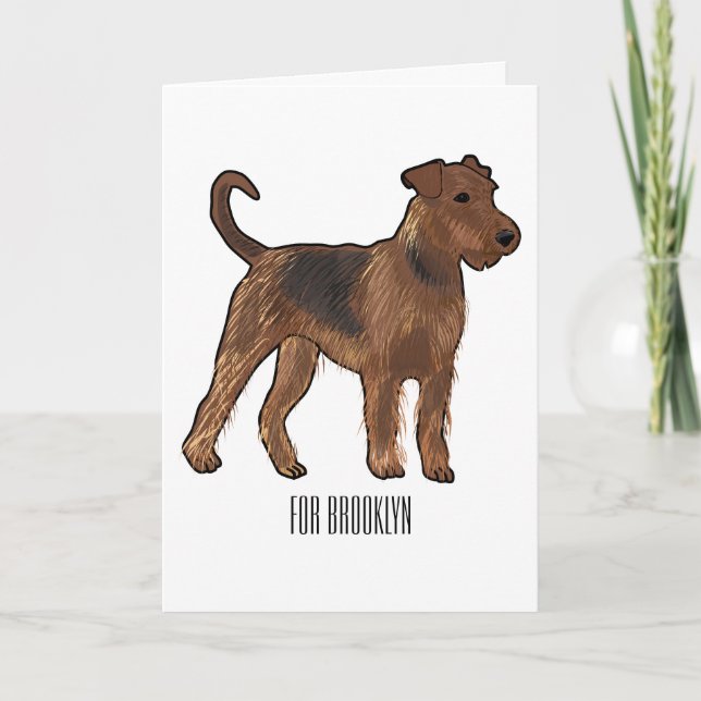 Airedale Terrier Hund Cartoon Illustration Karte (Vorderseite)
