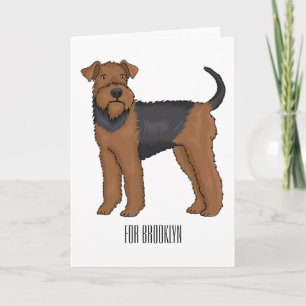 Airedale Terrier Hund Cartoon Illustration Karte