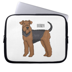 Airedale Terrier Hund Cartoon Illustration Laptopschutzhülle