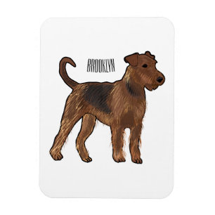 Airedale Terrier Hund Cartoon Illustration Magnet