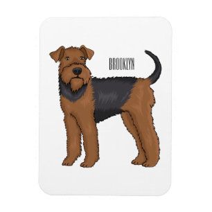 Airedale Terrier Hund Cartoon Illustration Magnet