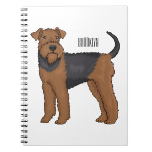 Airedale Terrier Hund Cartoon Illustration Notizblock