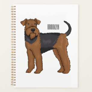 Airedale Terrier Hund Cartoon Illustration Planer