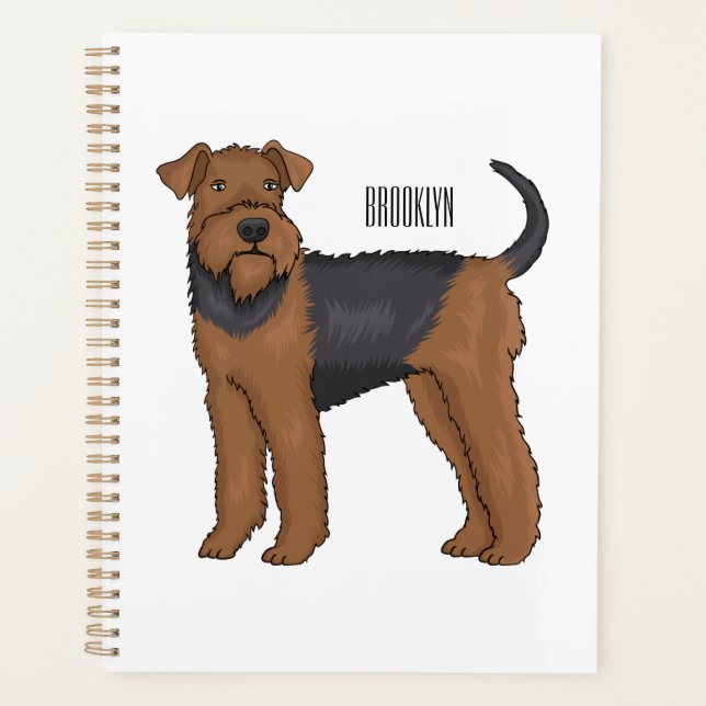 Airedale Terrier Hund Cartoon Illustration Planer (Vorderseite)