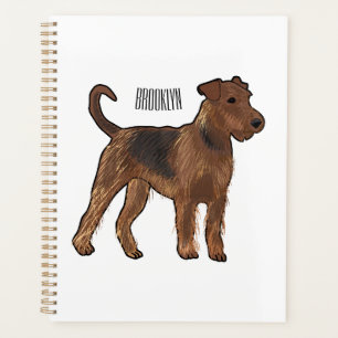 Airedale Terrier Hund Cartoon Illustration Planer