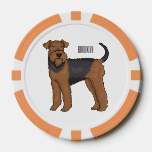 Airedale Terrier Hund Cartoon Illustration Pokerchips