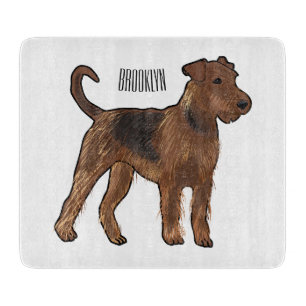 Airedale Terrier Hund Cartoon Illustration Schneidebrett