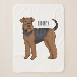 Airedale Terrier Hund Cartoon Illustration Sherpadecke