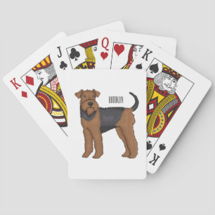 Airedale Terrier Hund Cartoon Illustration Spielkarten