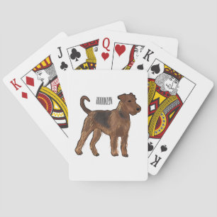 Airedale Terrier Hund Cartoon Illustration Spielkarten