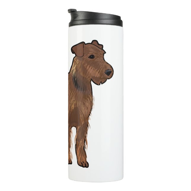 Airedale Terrier Hund Cartoon Illustration Thermosbecher (Nach rechts gedreht)