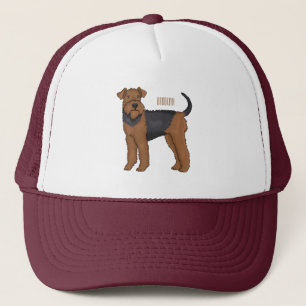 Airedale Terrier Hund Cartoon Illustration Truckerkappe