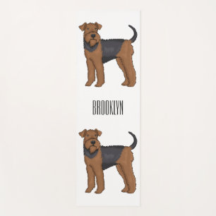 Airedale Terrier Hund Cartoon Illustration Yogamatte