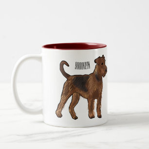 Airedale Terrier Hund Cartoon Illustration Zweifarbige Tasse