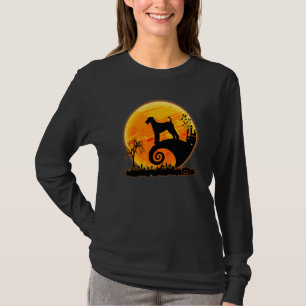 Airedale Terrier Hund Gruselig Und Mond Halloween T-Shirt