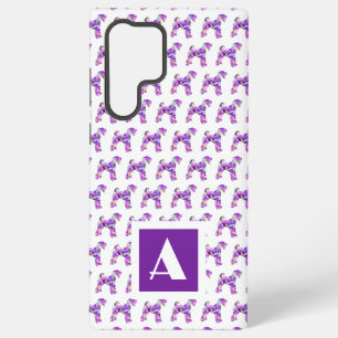 Airedale Terrier Hund Lila Silhouette Monogramm Samsung Galaxy Hülle