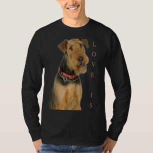 Airedale Terrier Hund Mama Vater Liebe Welpe Haust T-Shirt