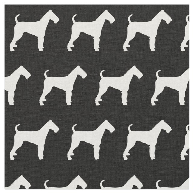 Airedale Terrier Hund Silhouette Haustier Stoff (Nahaufnahme)