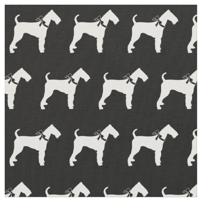 Airedale Terrier Hund Silhouette Haustier Stoff (Nahaufnahme)