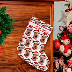 Airedale Terrier Hunderasse Weihnachten Kleiner Weihnachtsstrumpf