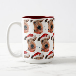 Airedale Terrier-Hunderasse Weihnachten Zweifarbige Tasse