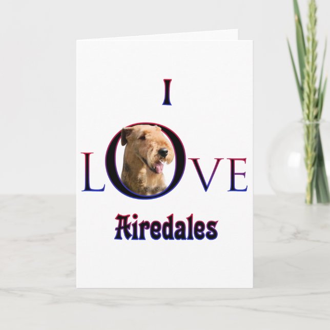 Airedale Terrier I Liebe Feiertagskarte (Vorderseite)
