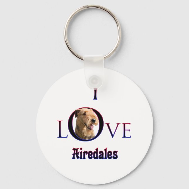 Airedale Terrier I Liebe Schlüsselanhänger (Vorderseite)
